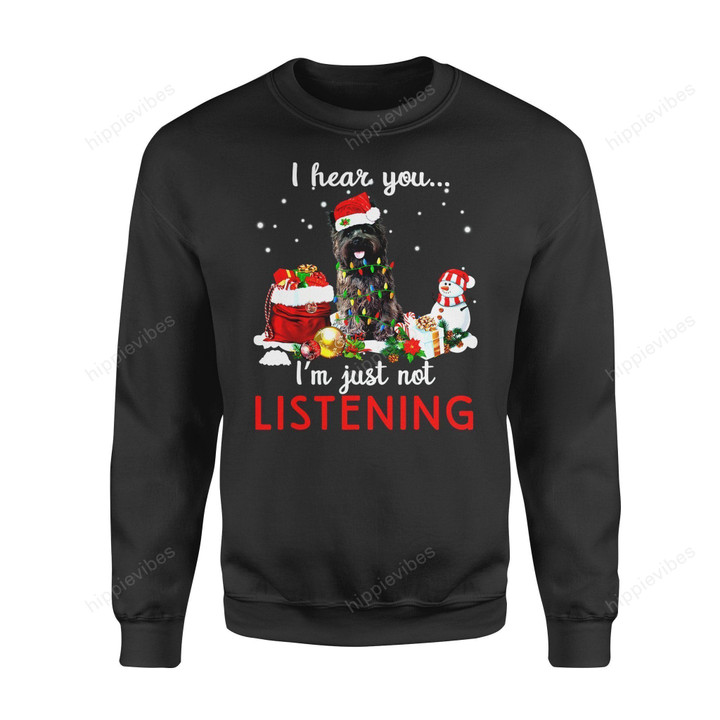 Dog Christmas Gift Idea Cain Terrier I Hear You Not Listening T-Shirt - Standard Fleece Sweatshirt S