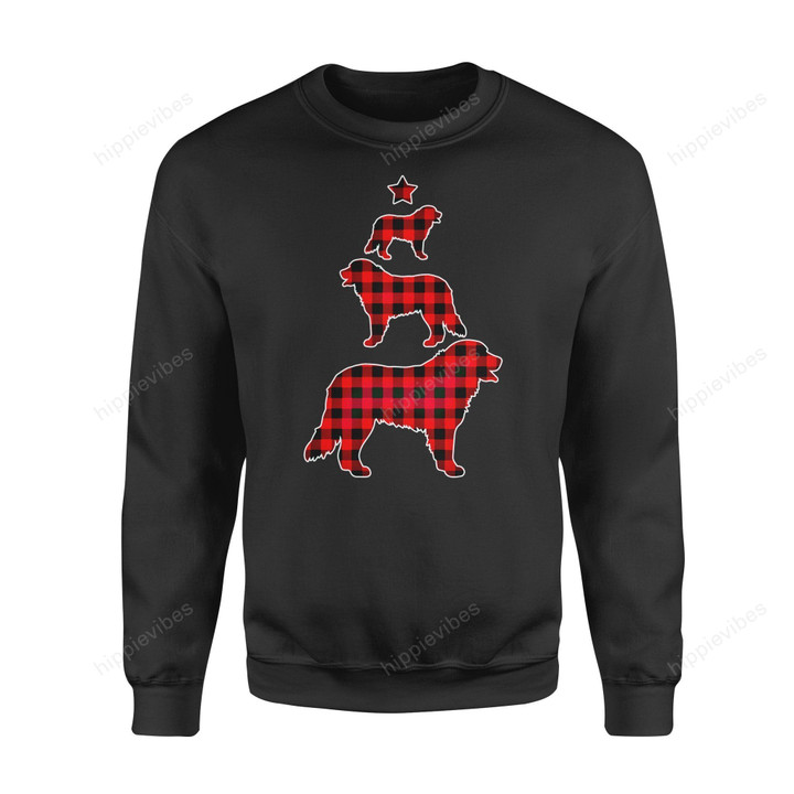 Dog Gift Idea Bernese Mountain Christmas Pajamas Red Plaid Family T-Shirt - Standard Fleece