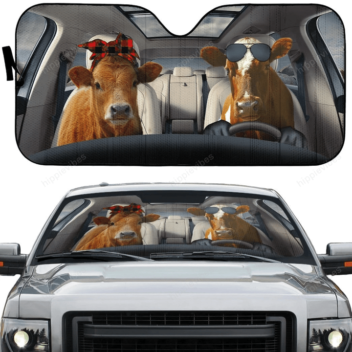 Cattle Family Car Sunshade 57 X 27.5