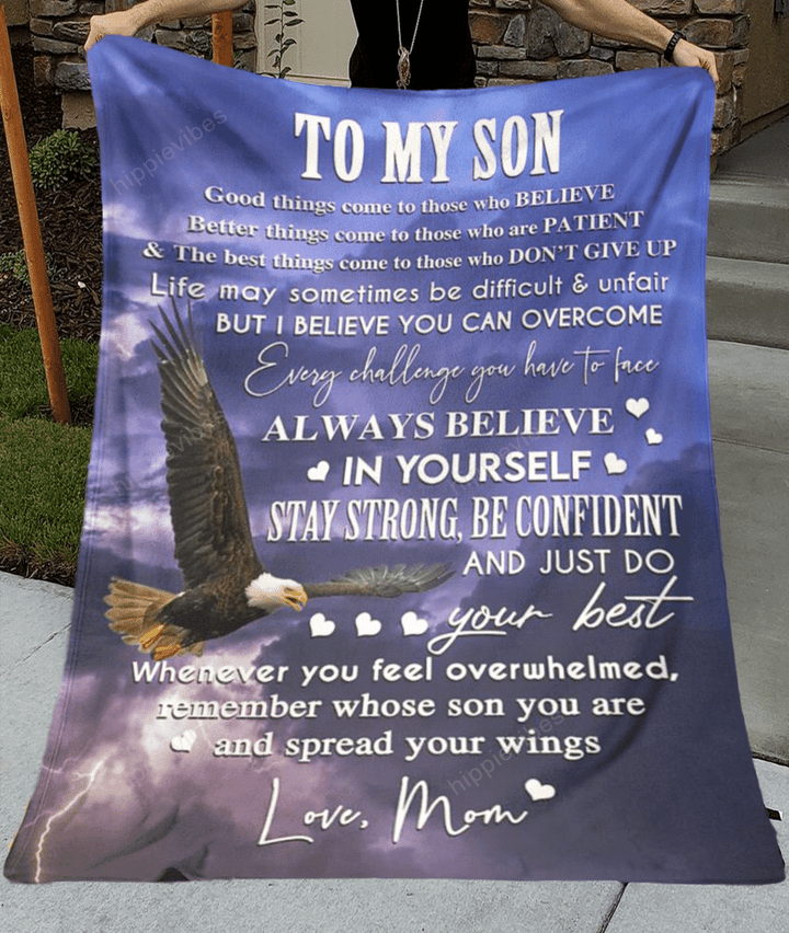 To My Son - Message Fleece Blanket