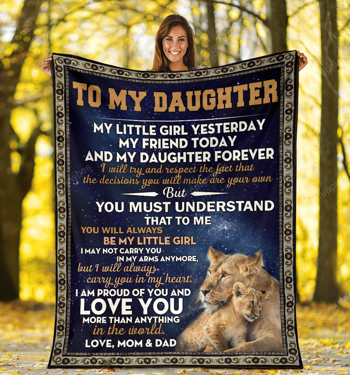 To My Daughter - My Little Girl - Fleece Blanket