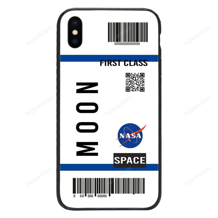 Custom Glass Phone Case Cover Moon Ticket Iphone / X Collection