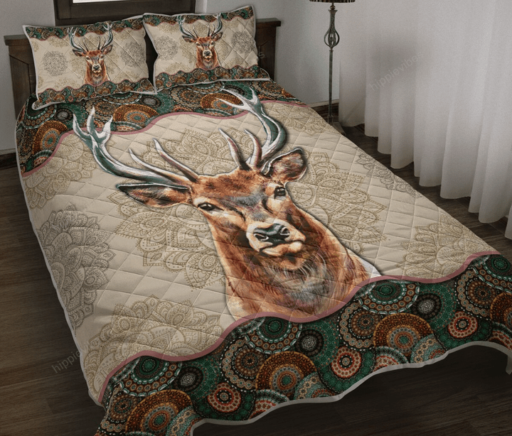 Deer Mandala Quilt Bed Set Twin