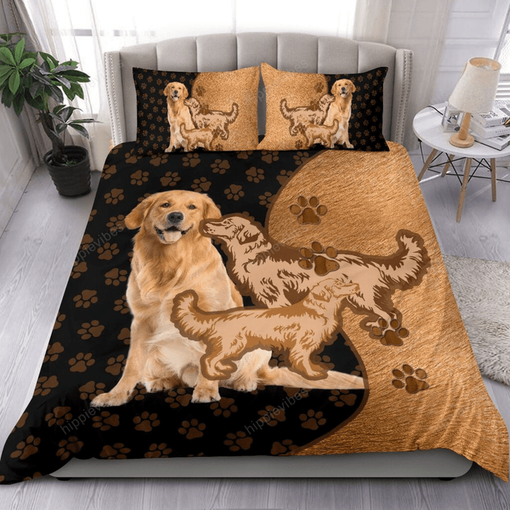 Golden Retriever Texture Style Bedding Set
