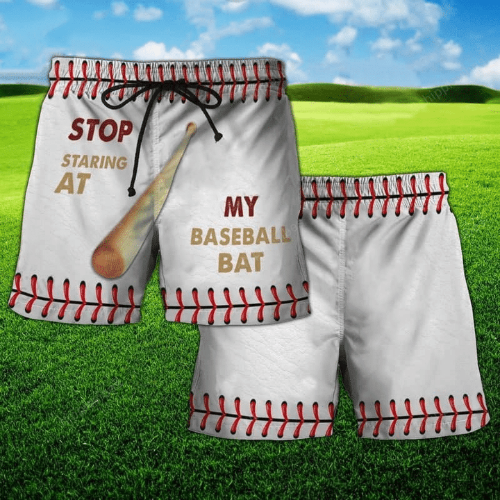 Stop Staring At My Baseball Bat Short