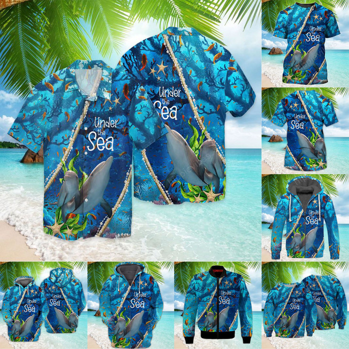 Dolphin Under The Sea 3D All Over Printed Hoodie