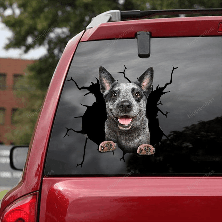 Australian Cattle Dog Crack Car Sticker