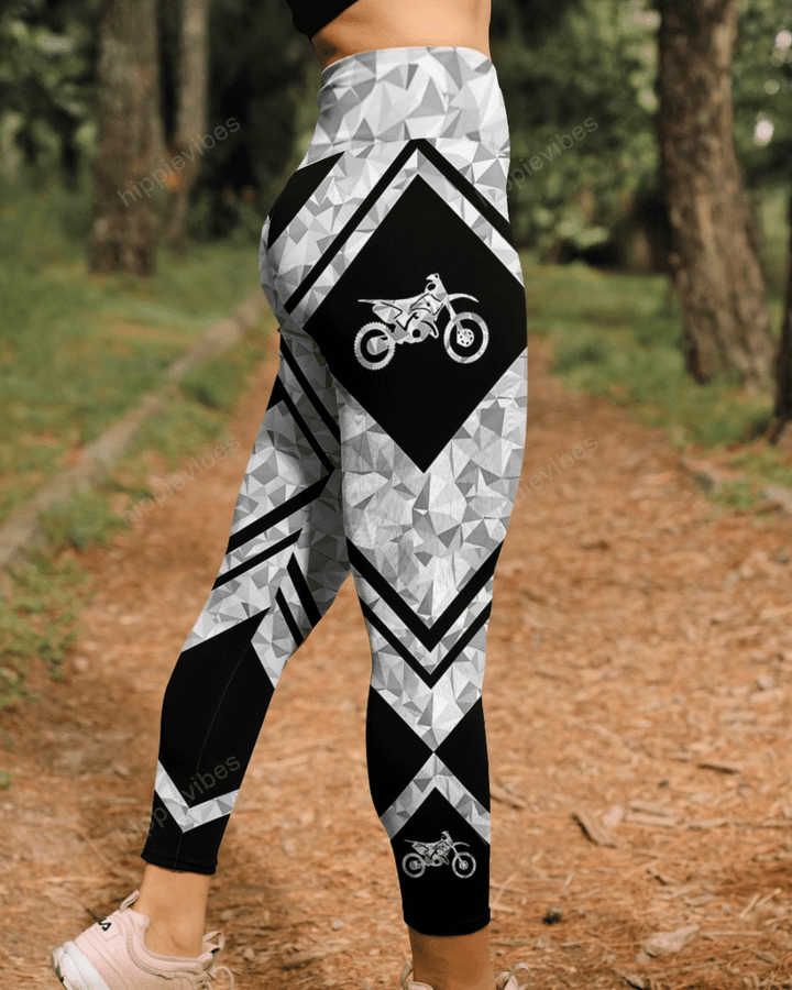 Motocross geometric leggings