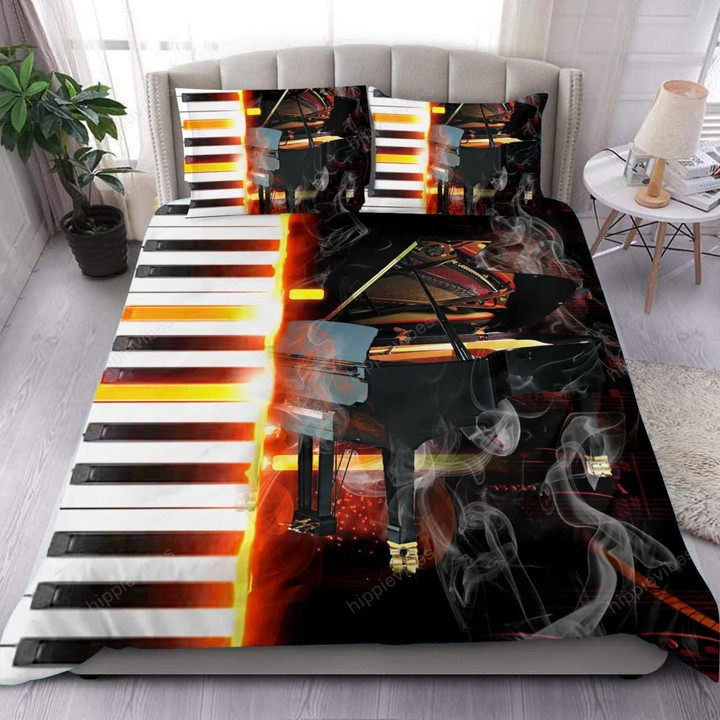 Fire Piano Music Keyboard Bedding Set - RE