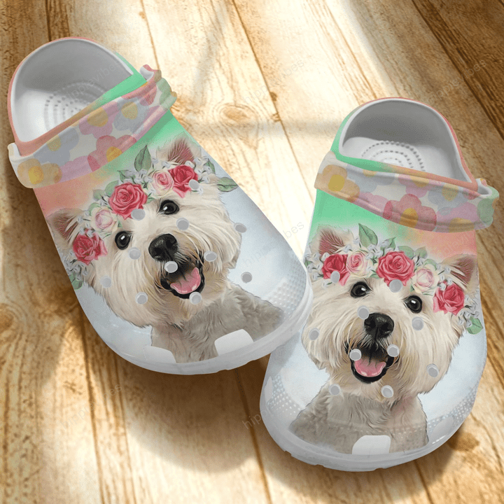 West Highland White Terrier Floral Shoes - RE