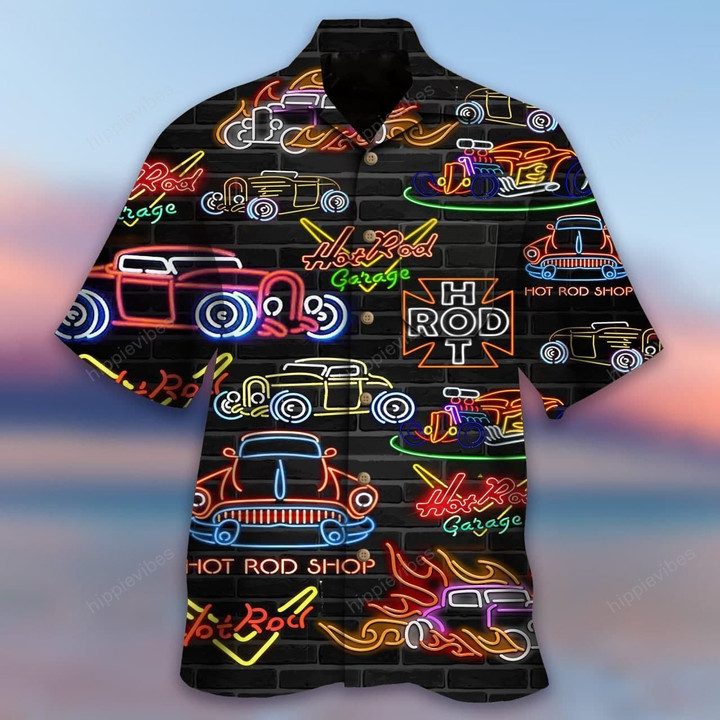 Hot Rod Neon Hawaiian Shirt - RE