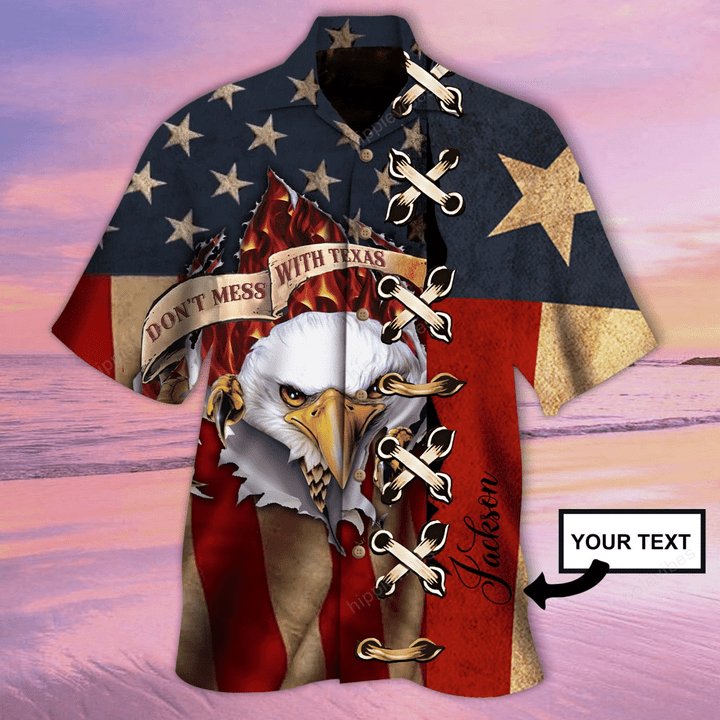 Personalized Texas Eagle Hawaiian Shirt - RE