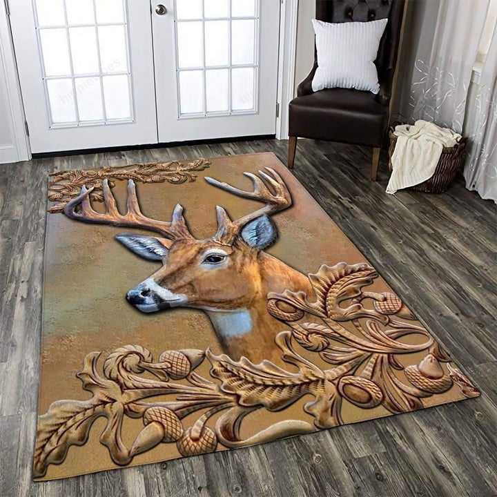 Vintage Deer Hunting Rug