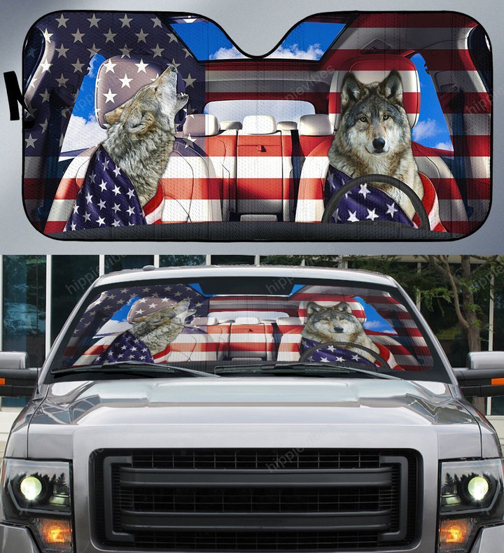 Wolf Of America Car Sunshade