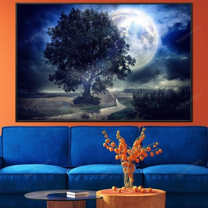 Giant Moon Summer Night Canvas