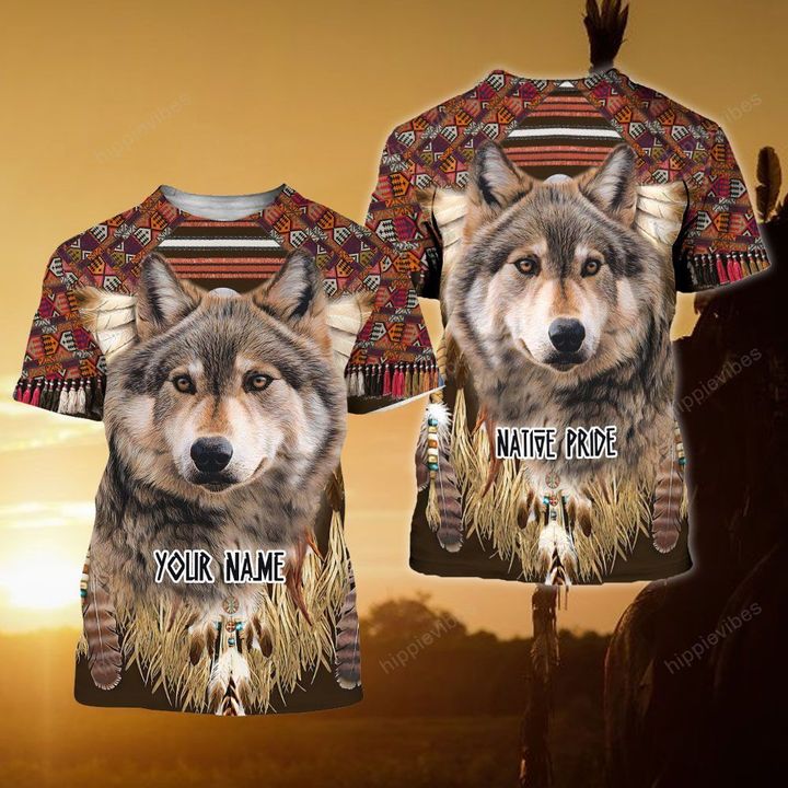 Native Pride Wolf Custom T-shirt