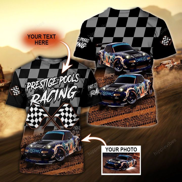 Race Car - Let's Race With My Team Custom T-shirt RE