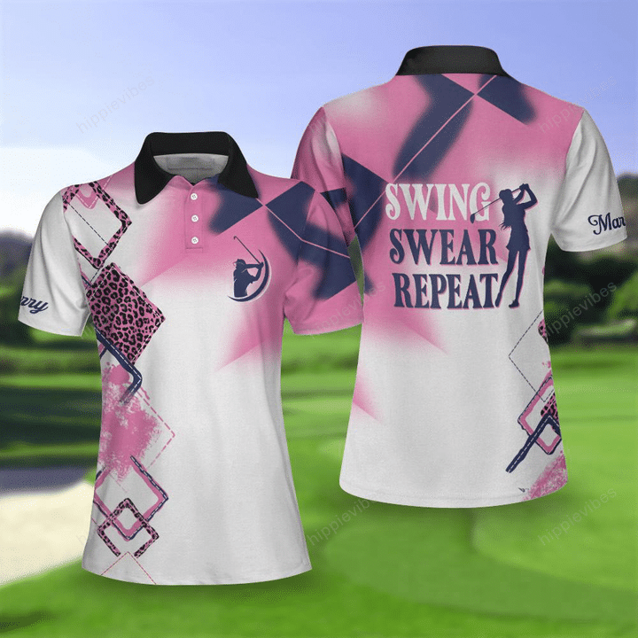 Swing Swear Repeat Custom Women Polo Shirt