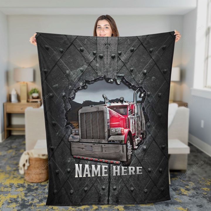 Trucker Unstoppable Crack Custom Fleece Blanket