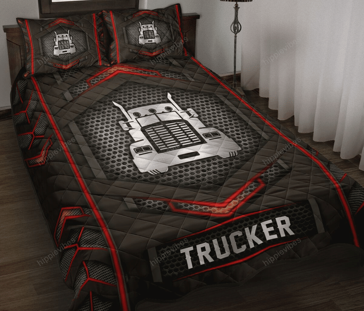 Trucker Carbon Pattern Quilt Bed Set