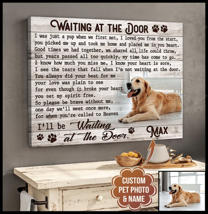Custom Canvas Prints Personalized Memorial Pet Photo Waiting At The Door