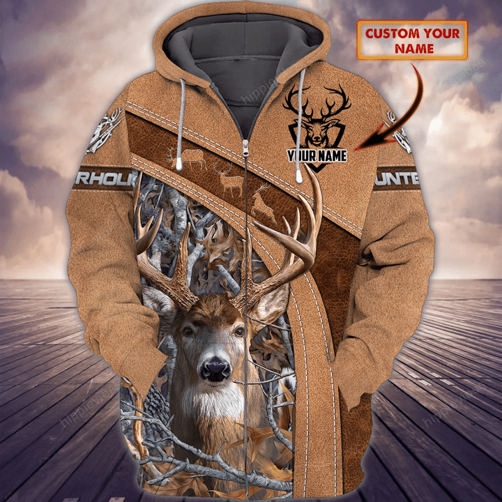 Deer Hunting 3D All Over Printed Custom Zip Hoodie