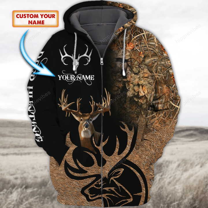 Deer Hunting V2 3D All Over Printed Custom Zip Hoodie
