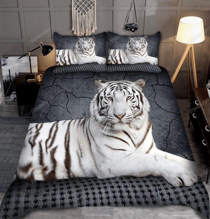 White Tiger Love Lie All Over Printed Bedding Set