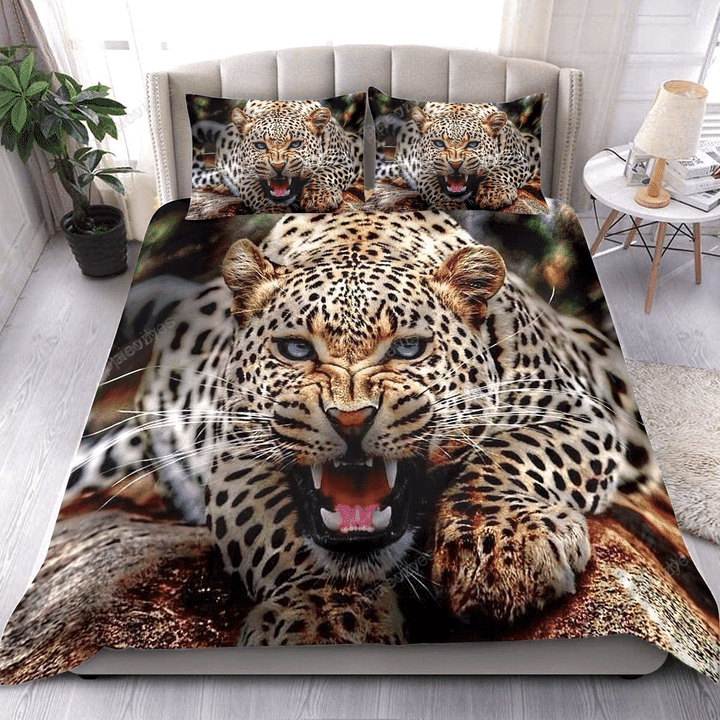 Blue Eye Leopard All Over Printed Bedding Set