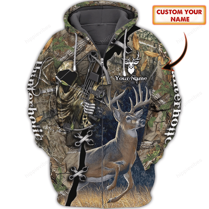 Deer Hunting V25 3D All Over Printed Custom Zip Hoodie