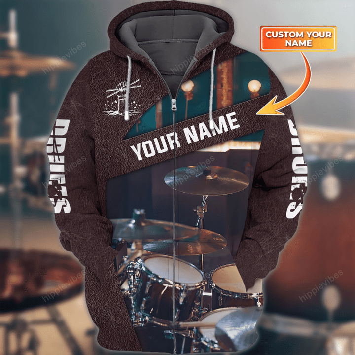 Drum Personalized 3D Zip hoodie