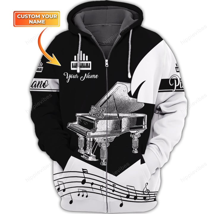 That's What I Do I Play Piano & Forget Things 3D All Over Printed Custom Zip Hoodie