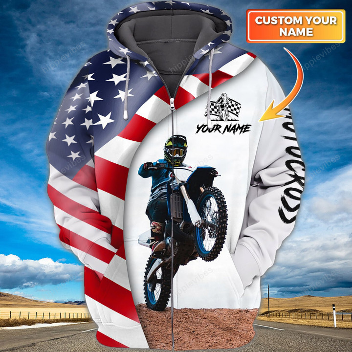 Motocross V1 3D All Over Printed Custom Zip Hoodie
