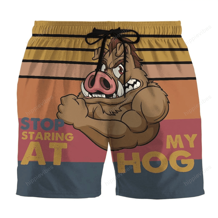 Stop Staring At My Hog Beach Shorts S