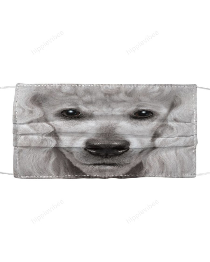 White Poodle Face Mask Cloth