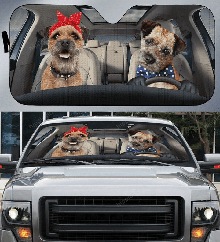 Border Terrier Car Sunshade 57 X 27.5