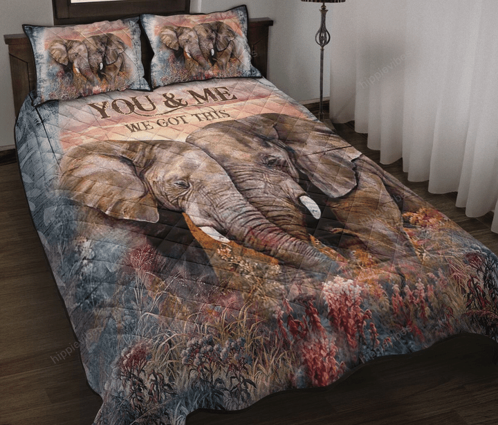 Elephant - You & Me We Got This Quilt Bed Set Twin