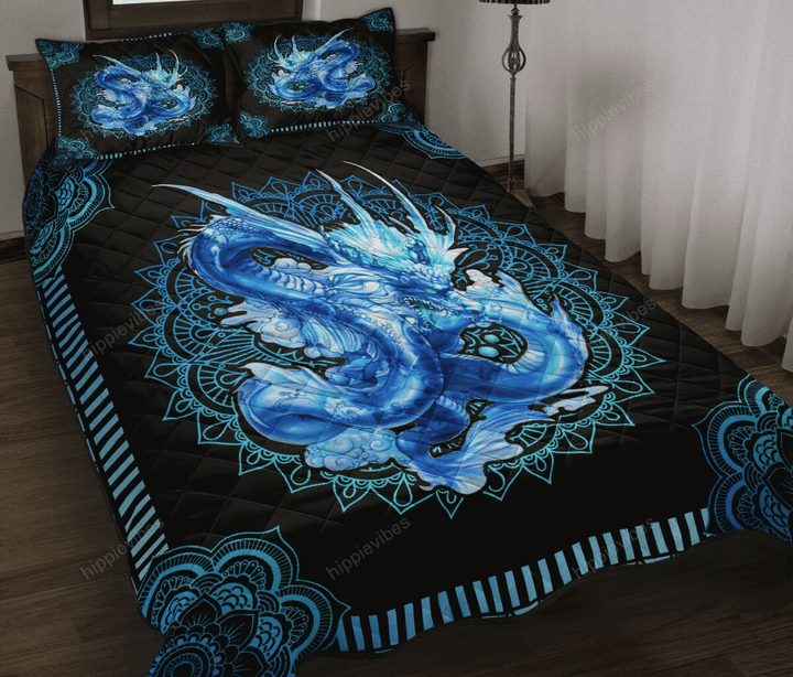 Blue Dragon Quilt Bed Set Twin
