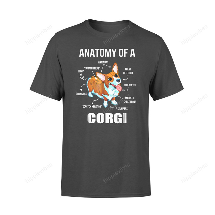 Dog Gift Idea Anantomy Of A Corgi Funny T-Shirt - Standard T-Shirt S / Black Dreamship