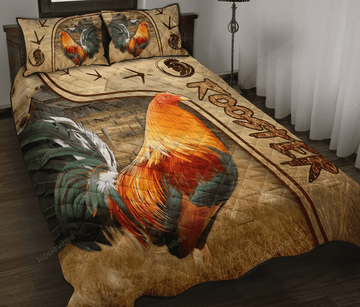 Rooster Ranch Grass Quilt Bed Set Twin
