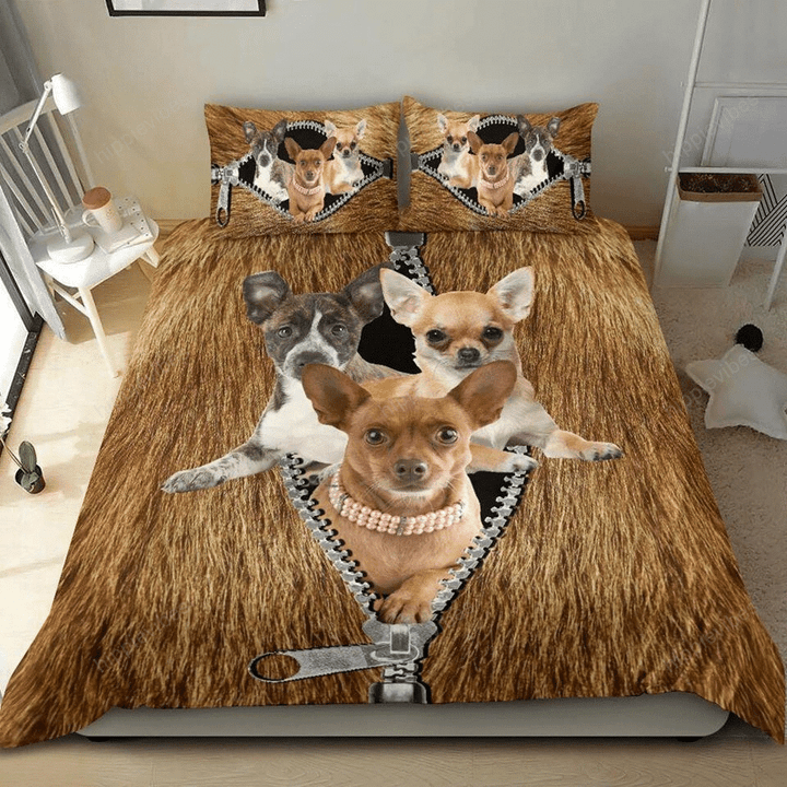 Chihuahua Zipper Bedding Set Us Twin