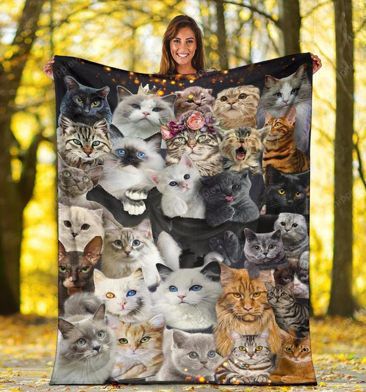 3D Cats Premium Fleece Blanket 150 X 200 Cm
