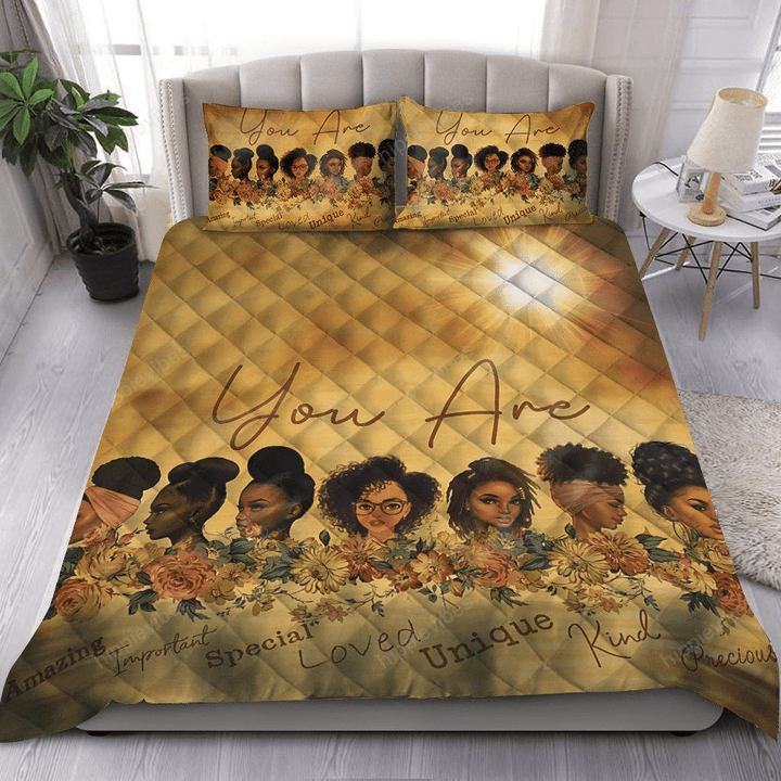 Black Girl Quilt Bed Set