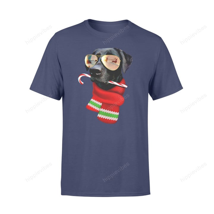 Dog Christmas Gift Idea Labrador Lovers Lab Sunglasses T-Shirt - Standard T-Shirt S / Navy Dreamship