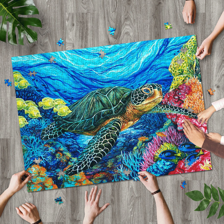 Sea Turtle Painting Jigsaw Puzzle 21 X 15 (500 Pcs)