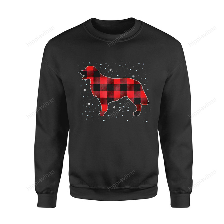 Dog Christmas Gift Idea Golden Retriever Pajama Buffalo Plaid T-Shirt - Standard Fleece Sweatshirt S