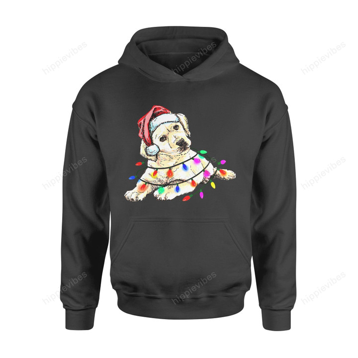 Dog Christmas Gift Idea Santa Labrador Retriver Tree T-Shirt - Standard Hoodie S / Black Dreamship