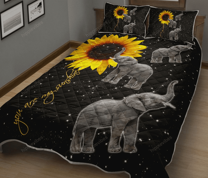 Elephant - You Are My Sunshine Quilt Bed Set Twin