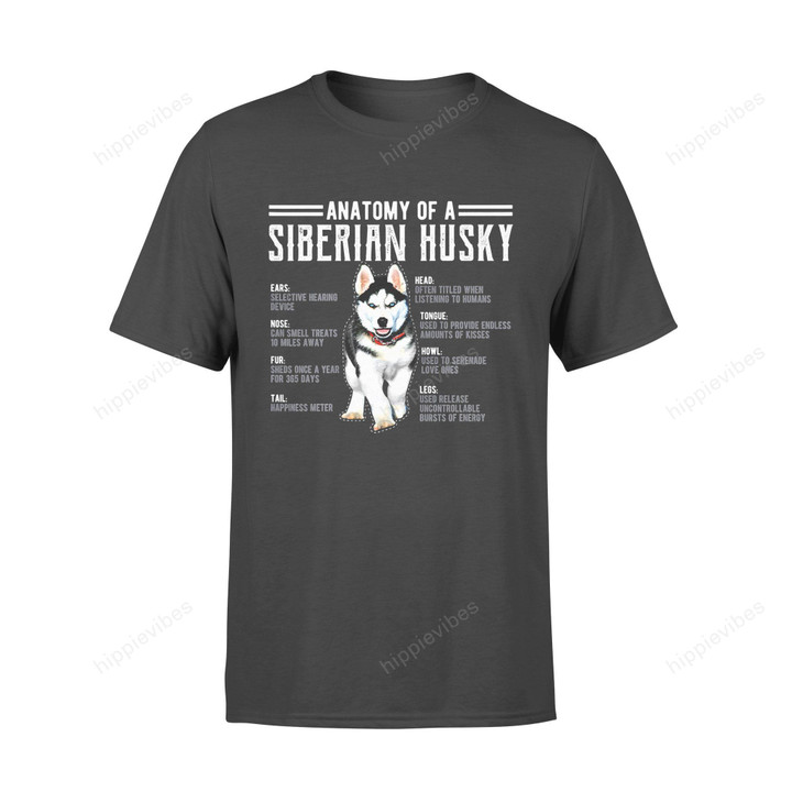 Dog Gift Idea Anatomy Of A Husky Siberian Fans T-Shirt - Standard T-Shirt S / Black Dreamship