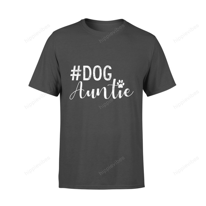 Dog Gift Idea Auntie Paw Print Animal Lovers T-Shirt - Standard T-Shirt S / Black Dreamship